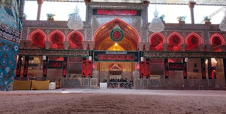 بخشی از فضای حرم امام حسین مسدود شد+عکس و فیلم