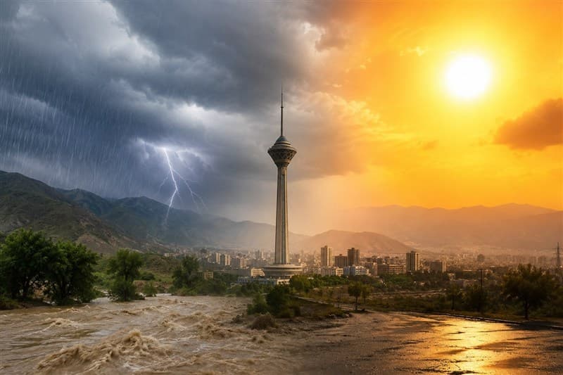 تداوم بارش در سواحل شمالی/بیشینه دما 36 درجهای در تهران
